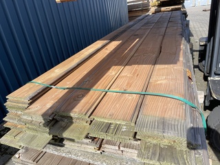 Ca. 59x Douglas Wisselsponning/Halfhoutsrabat, 18x190mm, lengte 400cm